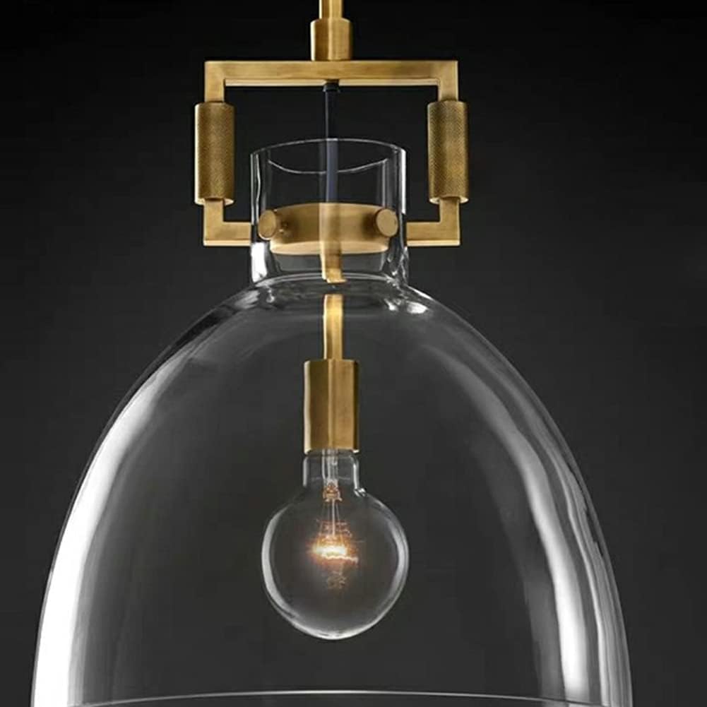 Duża złota szklana lampa wisząca na wyspę kuchenną, unikalne oświetlenie przemysłowe w stylu vintage, zabytkowy żyrandol wiejski, do jadalni, sypialni, korytarza, restauracji, baru