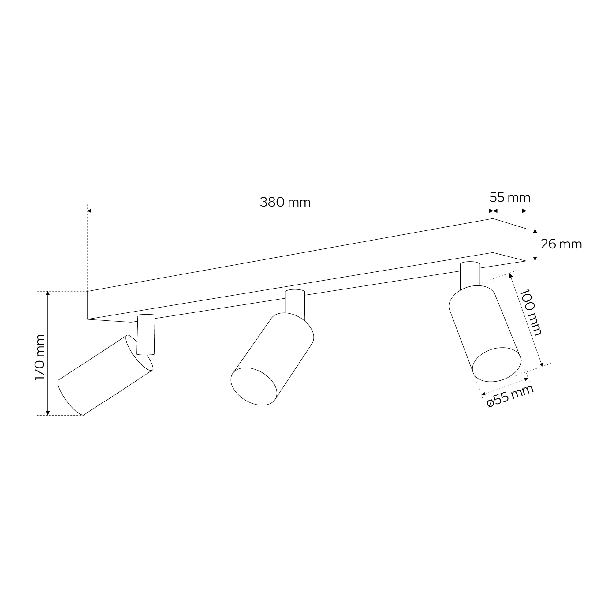 EDO Deckenstrahler GU10 MALGA, 3 Flammig, Deckenlampe Weiß, Drehbar Spotbalken, Deckenleuchte Schwenkbar, Wandlampe Innen, Wandstrahler, Spot, Downlight, Lampe für Schlafzimmer, Küche, Wohnzimmer