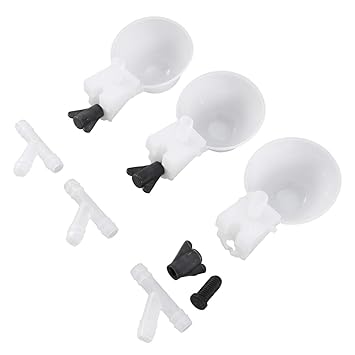 POPETPOP 5pcs Automatic Chicken Waterer Poultry Nipple Drinker Feeders Pigeon Chicken Drinking Bowl for 15mm Water Tube