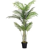 plantas artificiales palmeras 【Decoración】Es una decoración tanto en sala de estar, escritorio, dormitorio para decorar su hogar, también puede ponerlo en escaparate, restaurante, tienda, mercado y supermercado. Su altura de 150 cm y su tamaño mediano se adaptan en cualquier sitio.