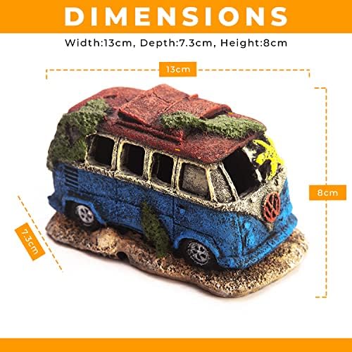 Camper Van Tourer Artificial Polyresin Aquarium Ornament Aquatic Model Decoration Fish Tank Marine Decor Ornaments