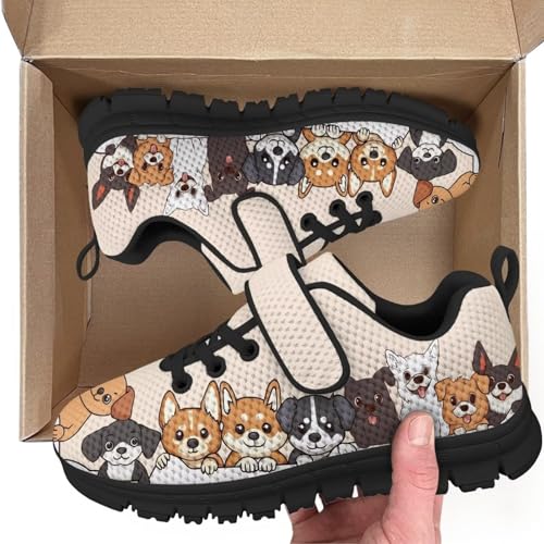 Boys Girls Shoes for Little Kids/Big Kids Machine Washable Lightweight Comfy Athletic Running Shoes Kids Sneakers Light Cute Dogs Pattern2