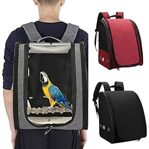 Vogel Transporttasche Papagei Rucksack wasserdichte Leinwand Bird Carrier Backpack Tragbar Vogelträger mit Schiebefach Sitzstange Vogelkäfig Rucksack
