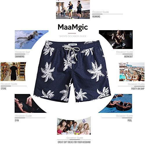 Image of maamgic Mens Swim Trunks Quick Dry Swim Shorts with Mesh Lining Funny Swimwear Bathing Suits 7inch