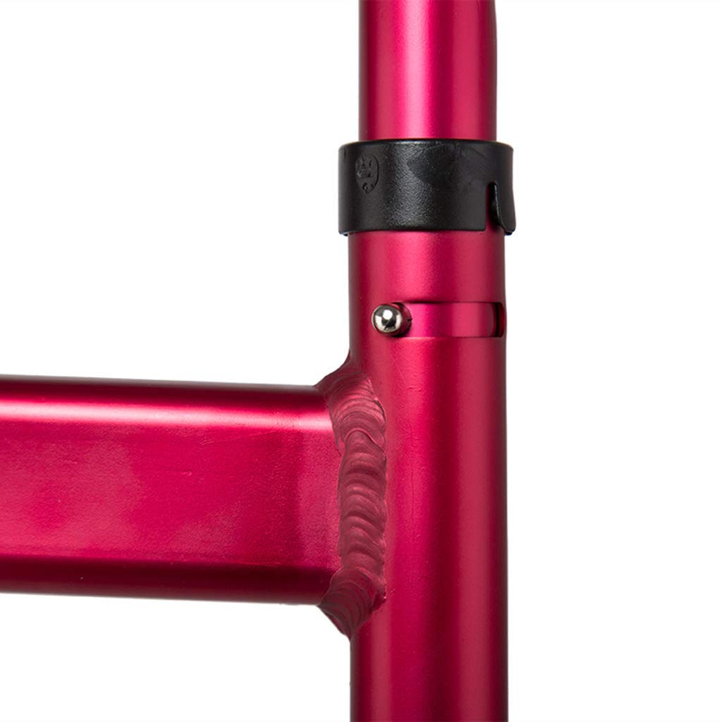 Andadores para personas mayores, ligeros, plegables, sin ruedas, reposabrazos ajustable para personas mayores (aleación de aluminio) (rojo) (rojo) poderosamente