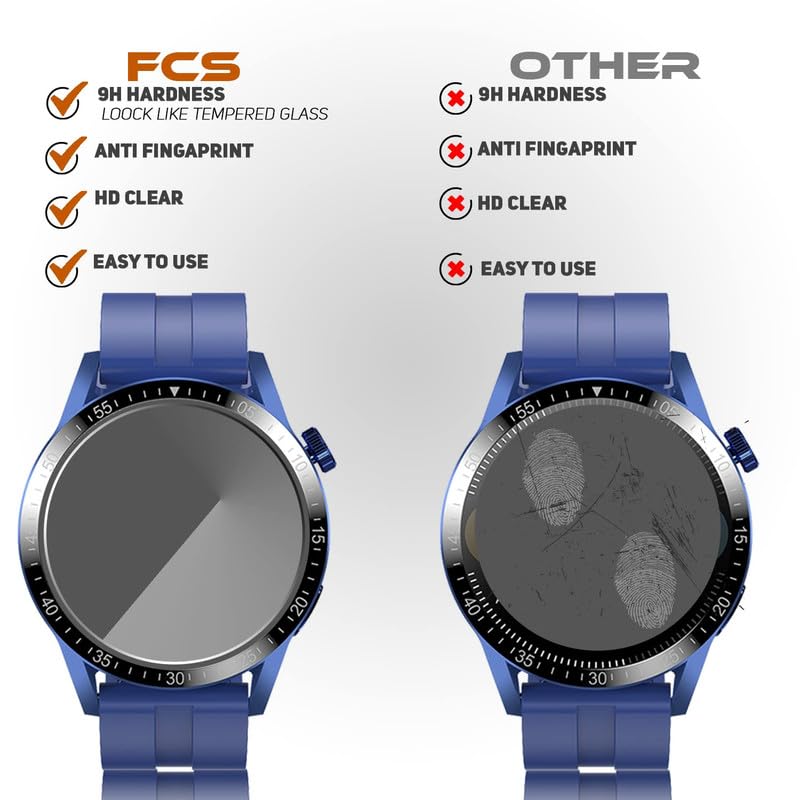 Image of FCS Smart Watch screen guard for CASIO W-800HD-1AV | Pack of 3 | Edge to Edge Coverage | Ultrathin 0.33mm 9H anti shock flexible screen protector