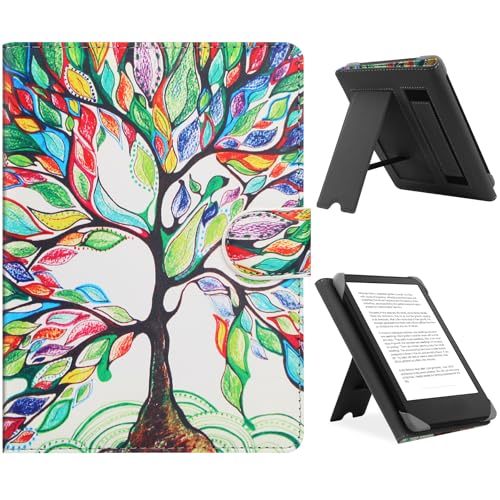 HoYiXi Funda Universal de 6.8’’,7“ eBook Reader Compatible con Kindle Paperwhite/Kobo Clara HD/Kobo Clara 2E Estuche Cover para 6 6,8'' Pocketbook/Tolino/Sony E Book Reader,Árbol