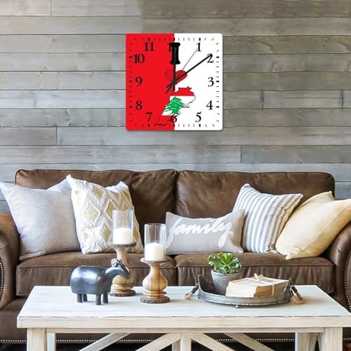 Horloge murale carrée Liban en bois pour afficher fièrement votre amour du pays - 6