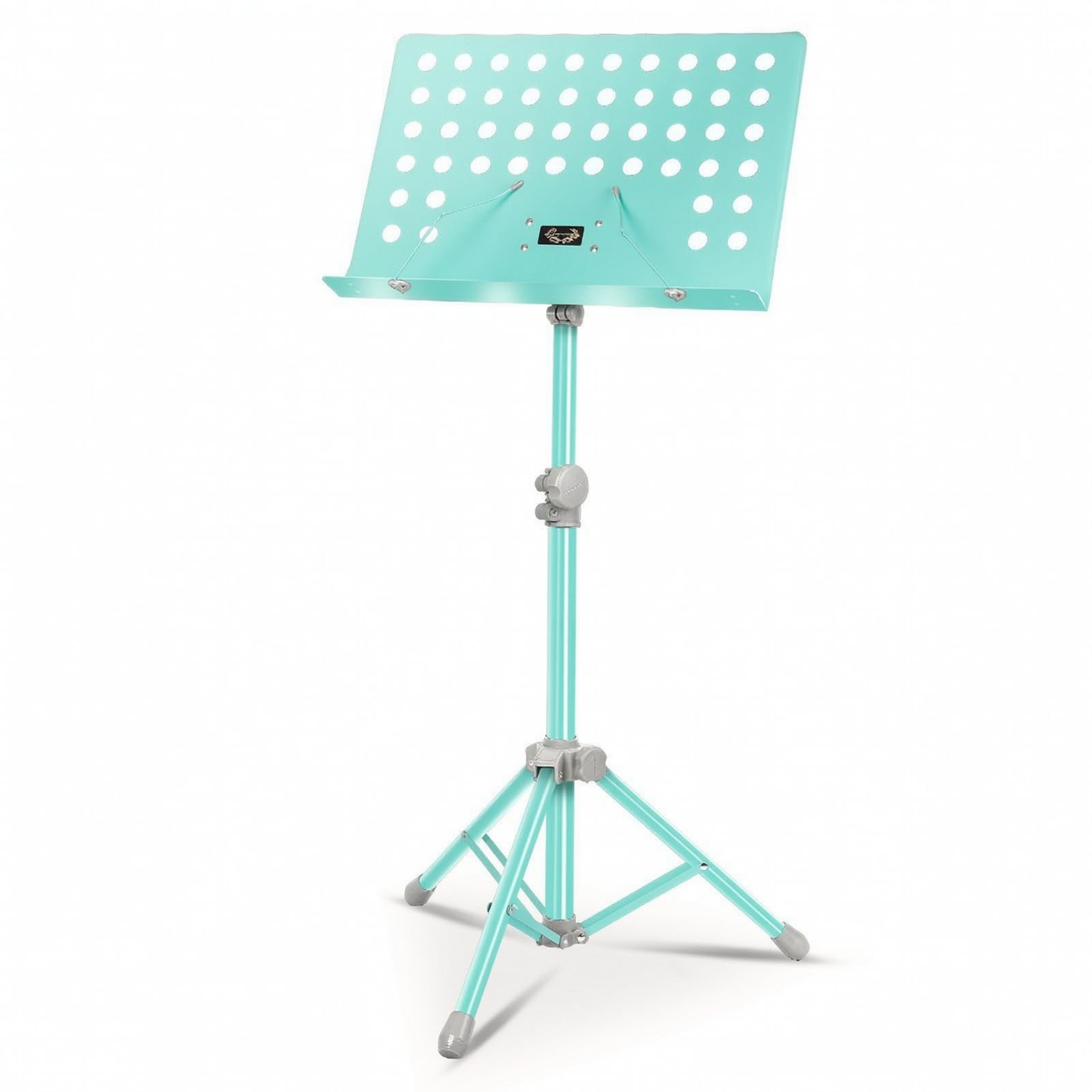 Supporto per Spartiti Musicale a Treppiede Portatile Supporto Antiscivolo Elegante per Musicisti, Concerti, Professionale, Blu Menta Laccato