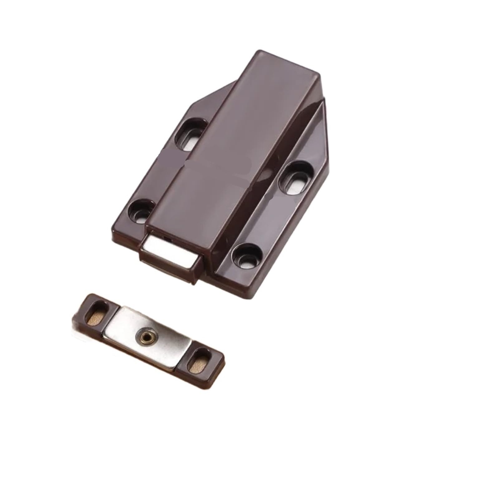 10pcs Magnet Cabinet Door Catches Plastic Push to Open Touch Magnetic Catch Heavy Duty Latch Hardware Stopper for Cabinets and Bookcases(Brown)