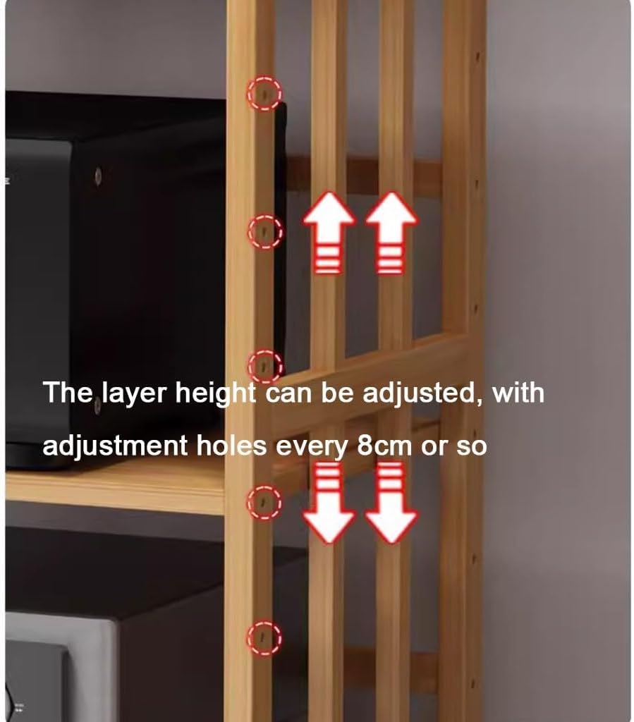 3/4/5-warstwowa Szafka Audio Hifi Bambusowy Stojak Hifi Półka Av Z Rolką Szafka Audio Hifi Komponenty Audio-wideo Sprzęt Stereo Komponenty Audio-wideo, Brown, 80 * 38 * 88cm(3Tier)