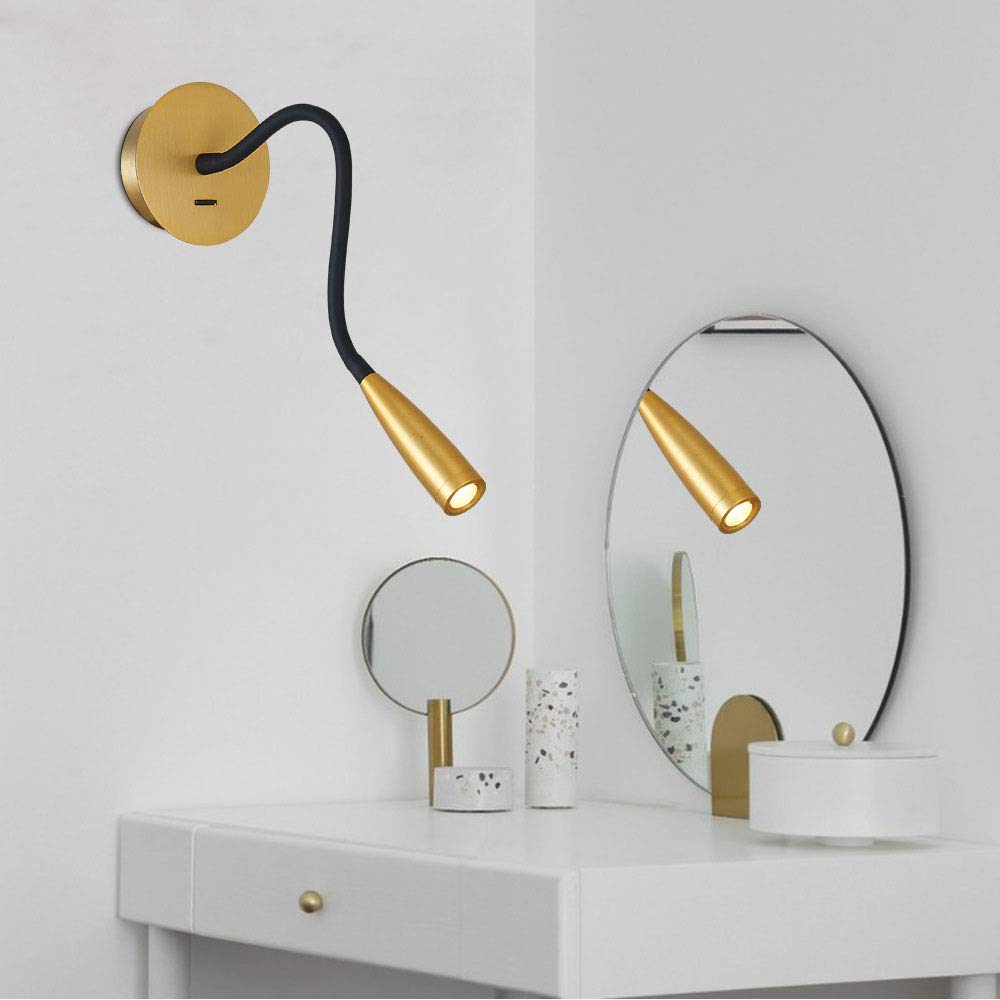 Applique Murale LED Réglable En Col De Cygne - Lampe De Lecture Pour Lit, Chevet Ou Salon - 3W, Lumière Chaude Ou Froide