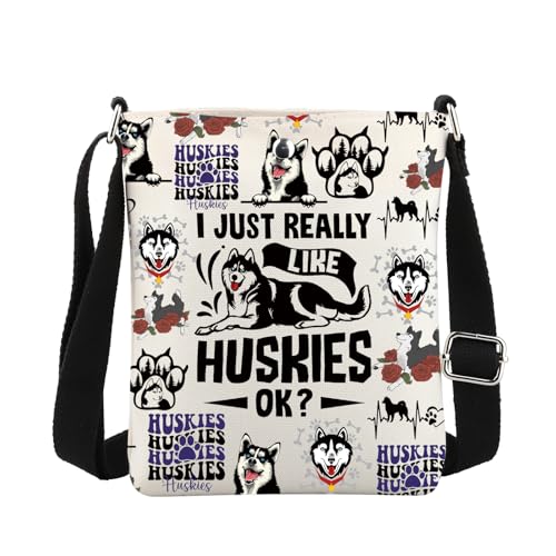 MBMSO Husky Dog Crossbody Purse Siberian Husky Gift for Husky Dog Lovers Cross Body Dog Bag Husky Puppy Gift for Husky Owners