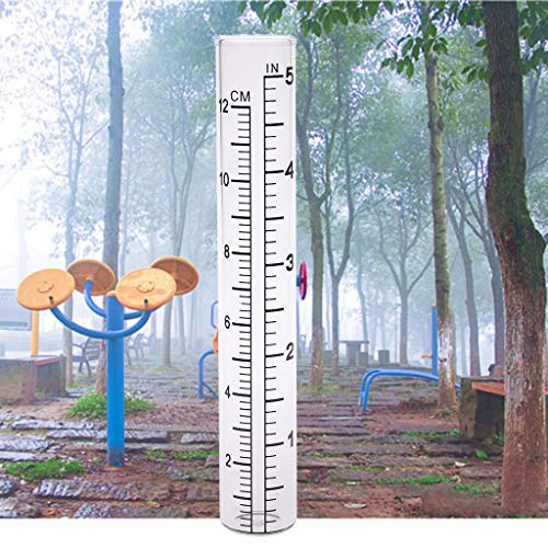 MONOJLY 2 Stück transparentes Glas-Regenmesser-Ersatzrohr für den Außenbereich, Garten, Hof, Zuhause, geeignet für die Dekoration von Hof und Außenbereich