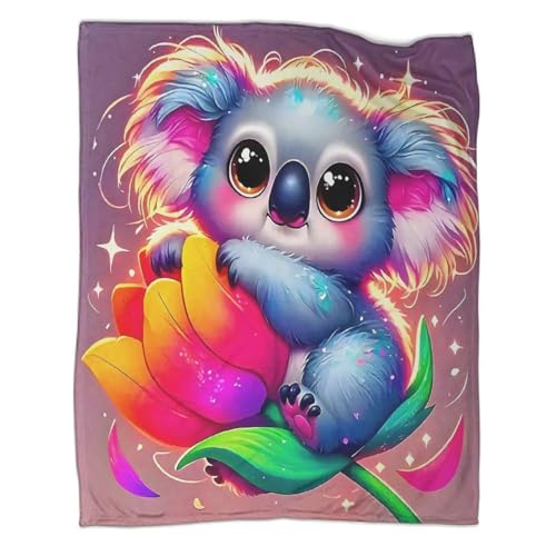 Couverture Koala 3D en microfibre chaude et douce pour lit et canapé 200x230cm