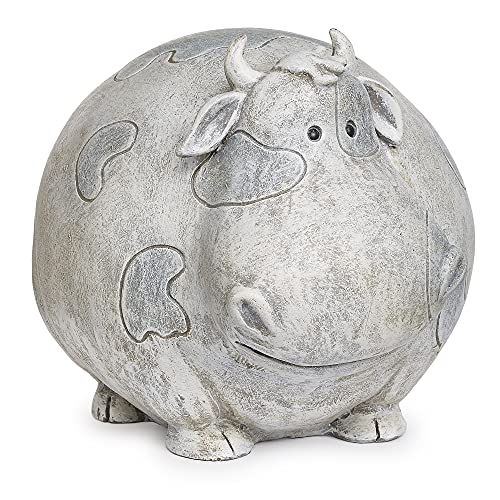 Roman Garden - Cow Statue, 7.75" H, Pudgy Pals Collection, Resin And Dolomite, Decorative, Garden Gift, Home Outdoor Decor, Durable, Long Lasting #TOP5