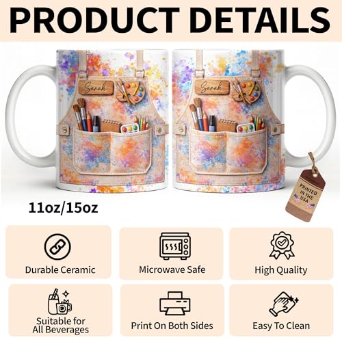 Taza personalizada para profesora con diseño elegante miniatura 3