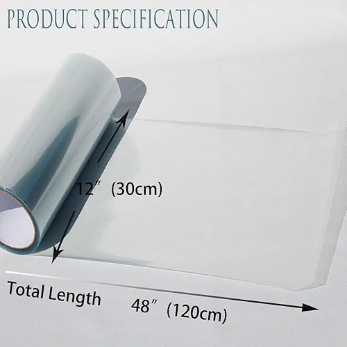 Miniatura 3 de Rollo de película de vinilo transparente de 12 x 48 pulgadas para faros delanteros de automóvil, luz trasera, luces antiniebla con escobilla de goma