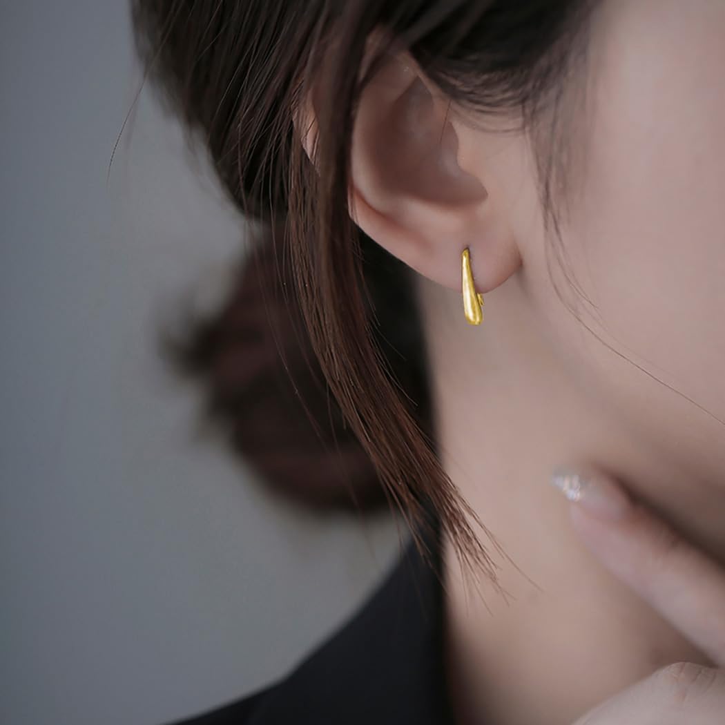 SLUYNZ 925 Sterling Silver Teardrop Earrings Drop for Women Teens Waterdrop Earrings Small Hook Earrings
