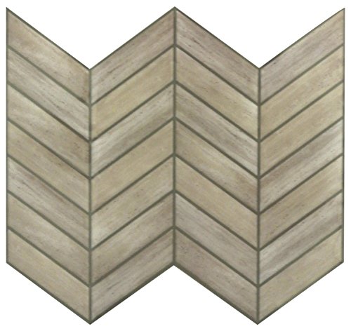 RoomMates - TIL3461FLT Sticktiles Chevron Distressed Wood Peel and Stick Backsplash Tiles- 4