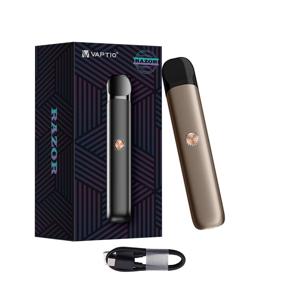 VAPTIO Razor Kit Kit de dmarrage Vape Pen avec batterie 550mAh Pod 2,0 ml Cigarette  lectronique Kit Vaporisateur sans e-liquide sans nicotine (noir) :  Amazon.fr: High-Tech