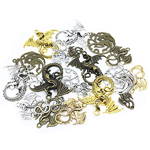 MiaLover 20 Stück Antik Steampunk Drachen Metall Anhänger Zahnraeder...