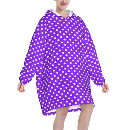 Sweat à capuche couverture en flanelle à pois violets, l'idée cadeau confort idéale - 2