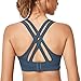 Produktbild Yvette Sport BH Starker Halt Gepolstert Gekreuzt Rücken Große Brüste Lauf Fitness Yoga Bra,Grau,XXL Große Größen