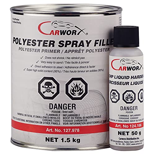 Carworx Polyester Spray Filler 1.5kg Grey