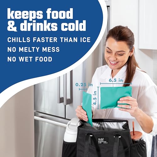 Fit & Fresh Cool Coolers 2 Pack Soft Ice for Lunch Bags, Flexible Stretch Nylon, Durable, Reusable Lunch Box Ice Packs, Ice Packs for Lunch Boxes, Reusable Freezer Packs, Easy to Clean, Teal - Image 5