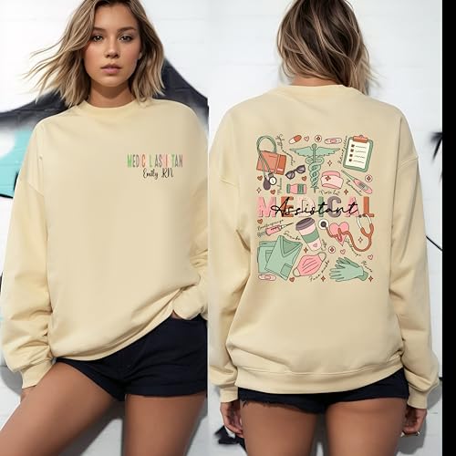 Custom MA Nurse Sweatshirt, Medical Assistant Nurse Shirt, Nurse Appreciation Gift, Medical Assistant Crewneck Sweater, MA Nurse Gift4