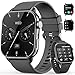 MFVLP Smartwatch Herren Damen, 1,85" HD AMOLED Touch Fitnessuhr mit Bluetooth-Anrufe,120+Sportmodi Fitness Tracker mit Puls-SpO2-Schlaf-monitor, IP68 Wasserdicht Sportuhr für Android iOS, Schwarz