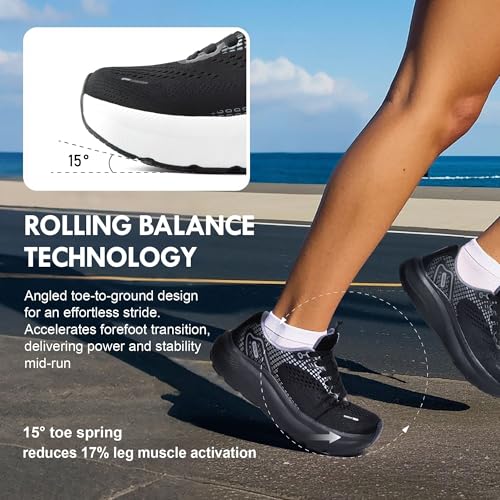 Image of JACKSHIBO Wide Toe Box Shoes Women Arch Support Zero Drop Wide Sneakers | Orthopedic, Plantar Fasciitis, Running, Walking, Athletic, Tennis, Gym, Workout, Supportive, Width, Cushion, Thick Sole
