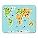 Produktbild Mauspads Weltkarte Wildlife Animals Planet Kontinente Flora und Fauna Mauspad für Notebooks, Desktop-Computer Matten Büromaterial