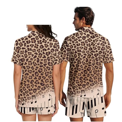 Matching Pajamas Sets 2 Piece Soft Summer Pajamas Set Sleepwear Short Sleeve Button Down Pjs for Women & Men2