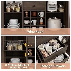 Buffetsideboardbarcabinetwithstoragefarmhousecoffeebarcabinetwith2drawersandadjustableshelves433kitchenbuffetstoragecabinetforkitchendiningroomdarkbrown Urban Country Home Decor Buffet sideboard bar cabinet with storage farmhouse coffee bar cabinet with 2 drawers and adjustable shelves 433 kitchen buffet storage cabinet for kitchen dining room dark brown urban country home decor