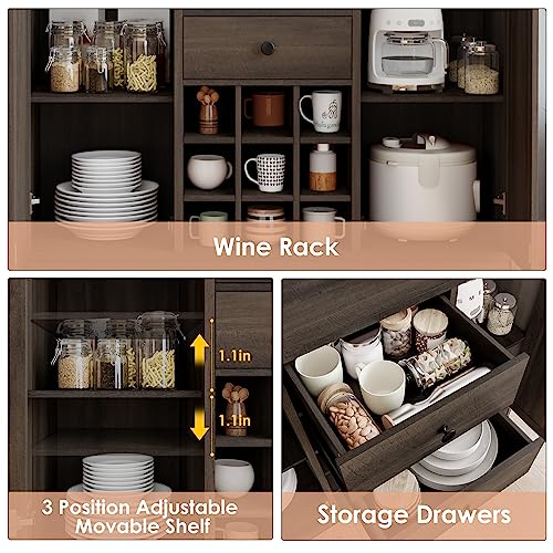 Buffetsideboardbarcabinetwithstoragefarmhousecoffeebarcabinetwith2drawersandadjustableshelves433kitchenbuffetstoragecabinetforkitchendiningroomdarkbrown Urban Country Home Decor Buffet sideboard bar cabinet with storage farmhouse coffee bar cabinet with 2 drawers and adjustable shelves 433 kitchen buffet storage cabinet for kitchen dining room dark brown urban country home decor