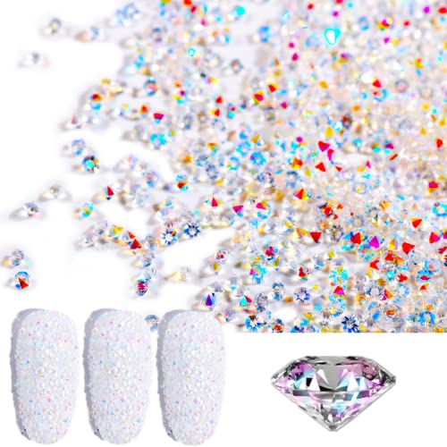 Edittime 5000Pcs Mini Ultra Tiny 1.2Mm Ab Shine Iridescent Crystals Micro Diamond Glass Sand Rhinestone For Nail Art Beauty Makeup Diy Craft (1.2Mm Ab) #TOP5