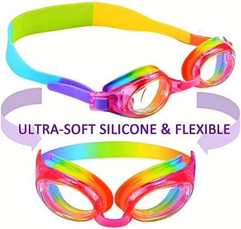 iToobe Kids Goggles,Swimming Goggles for Kids Age 3-16 Boys Girls Children Teens Adults Swim Goggle, Clear Vision, Free Protection Case