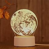 3DランプアクリルムーンUSBLEDナイトライトネオンサインランプ家庭用寝室誕生日の装飾結婚式のギフト CDKPAWMZ