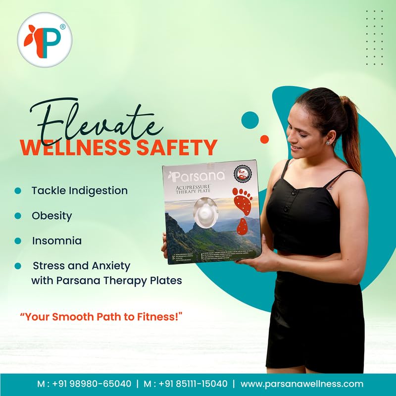 Image of Parsana Acupressure Therapy Plate, Clinically Tested, Acu Mat for Feet Massager, Helps with - Muscles /Joint Pain, Flexibility, Hormonal Balance, Blood Circulation & Overall Health Management, Reflexology Set - Pack of 1