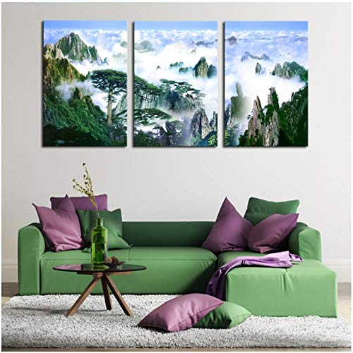 Toile montagnes et nuages 50x70cm pour habiller un mur vide sans encombrer