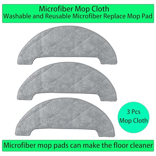 Proscenic 850T Robot Vacuum Replacement Parts: 1 Main Brush, 3 Side Brushes, 3 Filters, 3 Mop Pads (13 Pack)