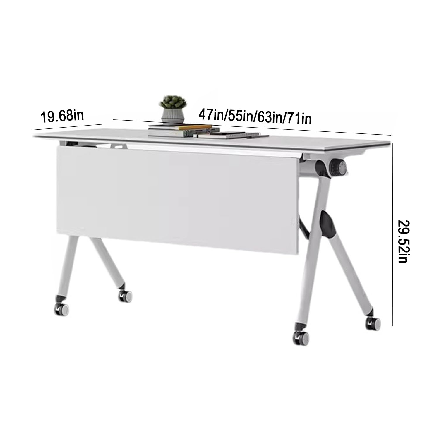 Amazon.co.jp: モダンホワイト長方形会議テーブル 折りたたみフリップ