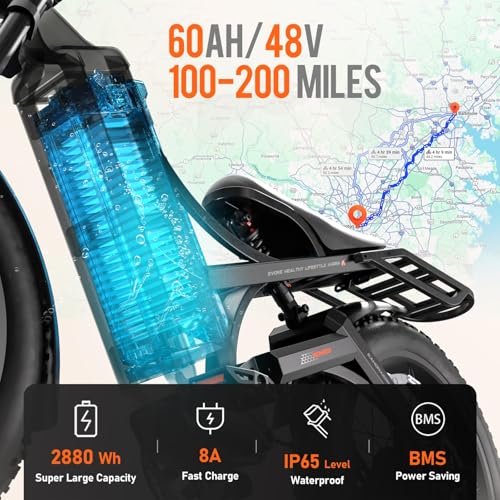Image of 2026 eAhora Romeo Pro 3 /2 52-46 Mph Electric Bike for Adults, 6000W /4000W /2500W Dual Motor Ebike 60V 80Ah /52V 70Ah Battery 235+Miles Long Range, 26*4.0 inch /20*4.5 inch Fat Tire, Full Suspension, All Terrain