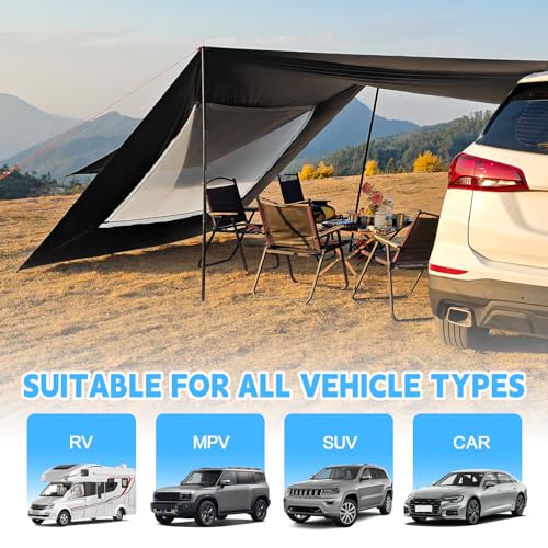 Auvent van grand format protection solaire et imperméable avec poteaux
