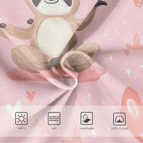 Wusikd Cute Sloths Doing Yoga Pink Heart Boys' Underwear Cotton Boys Briefs Soft Toddler Underwear 2T3