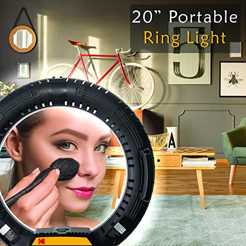 KODAK R7 20 Ring Light with Flexible Smartphone Holder, DSLR Camera Holder, Double Side Mirror, Wire amazinggiftidea-com