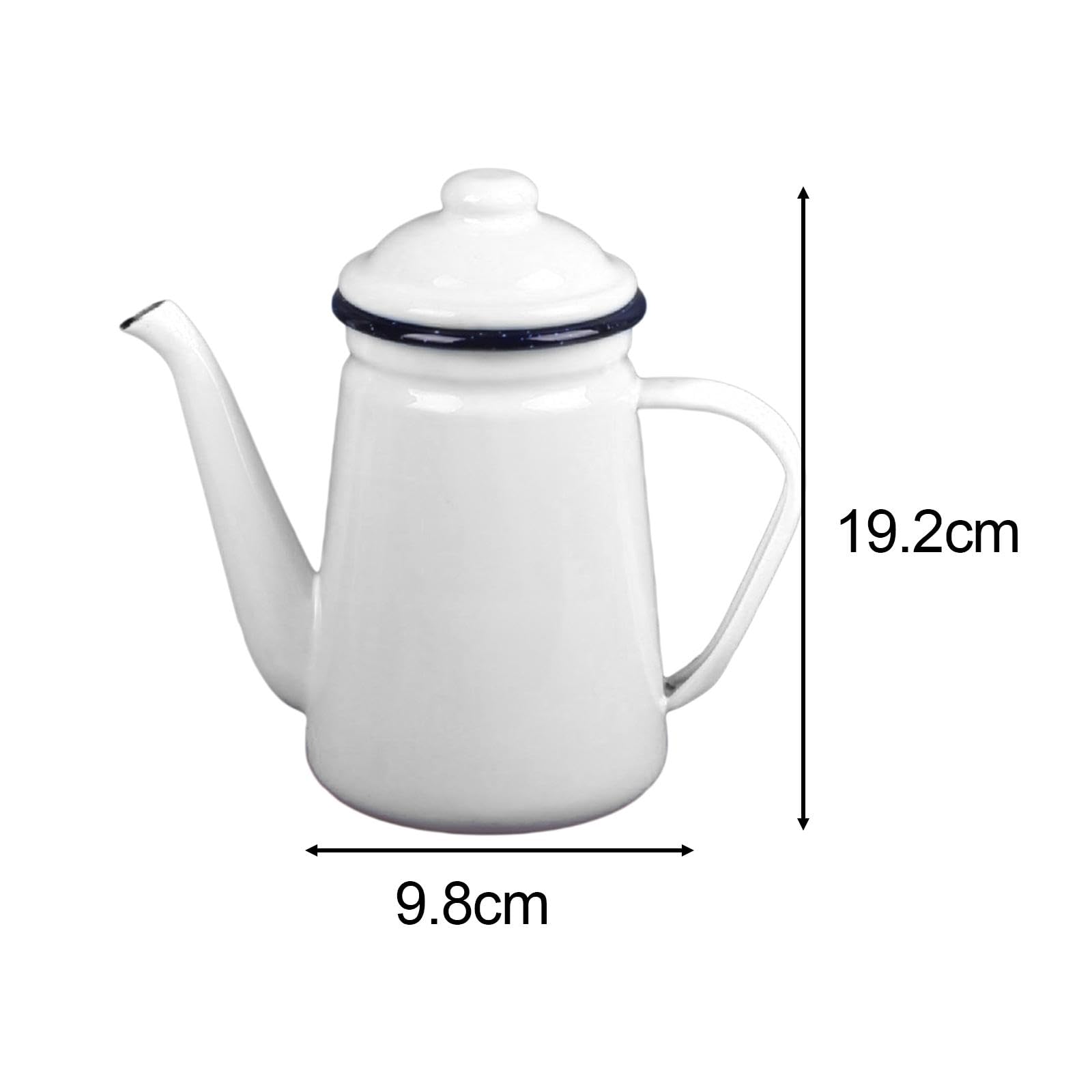 Fenteer Cafetera Esmaltada de 1,1 Litros, Diseño Moderno Y Elegante, blanco, tal como se describe