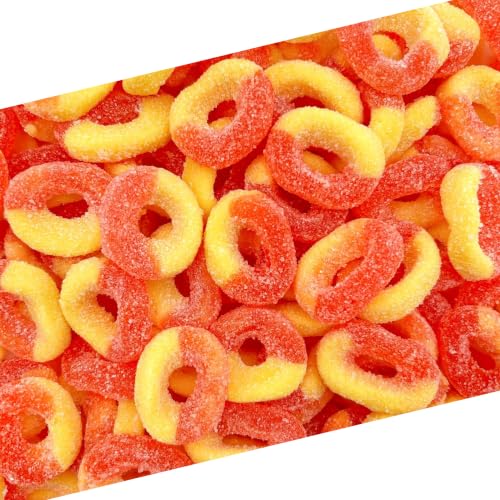 Peach Rings Gummy Candy, Classic Sweet and Sour Candy, 1 Lb Bag - image 1